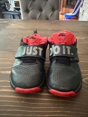 Nike Kids Black and Red 'Just Do It' Slip On Sneakers - 10C